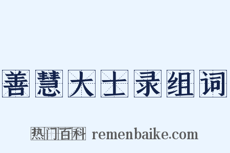 善慧大士录组词是什么意思的图片